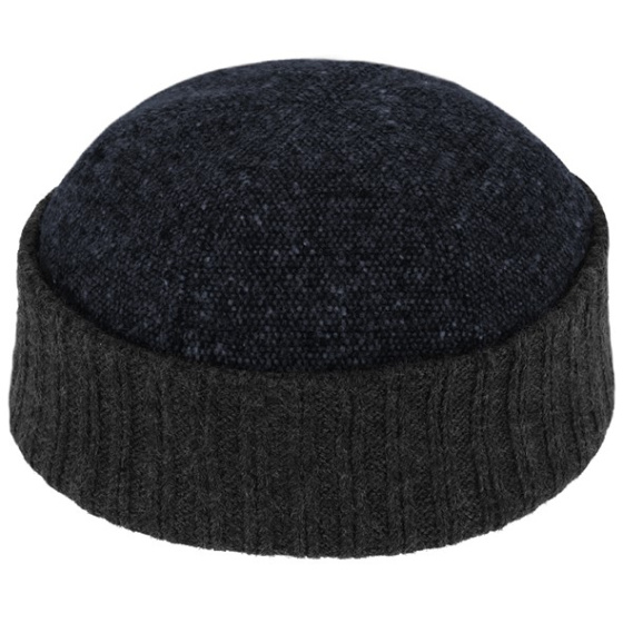 Baia Blue Wool Docker Beanie with Cuff - Traclet