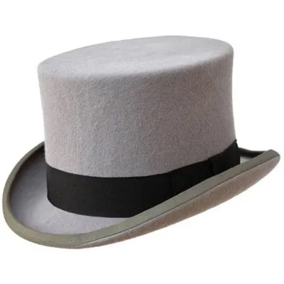 Grey Top Hat with Black Ribbon - Traclet Reference: 21106| Traclet Hatmakers