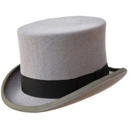Grey Top Hat with Black Ribbon - Traclet