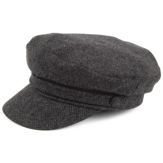 Casquette Marin Fiddler Chevrons  Laine Anthracite - Traclet