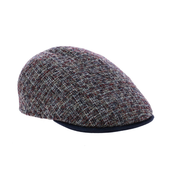 Striped Checkered Wool Milano Flat Cap - Traclet