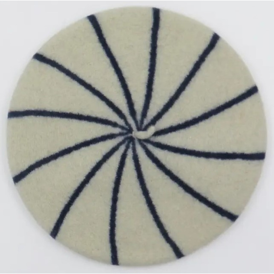 La Marinière Beret Twilight Blue/Ecru - Le Béret Français