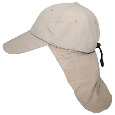 Sahara Beige Neck Cover Baseball Cap - Traclet Reference: 21142| Chapellerie Traclet