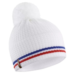 White Retro France Pompom Beanie - Le Drapo