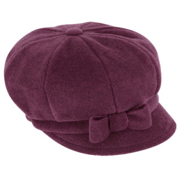 Armel Fleece Newsboy Cap in Burgundy - Traclet
