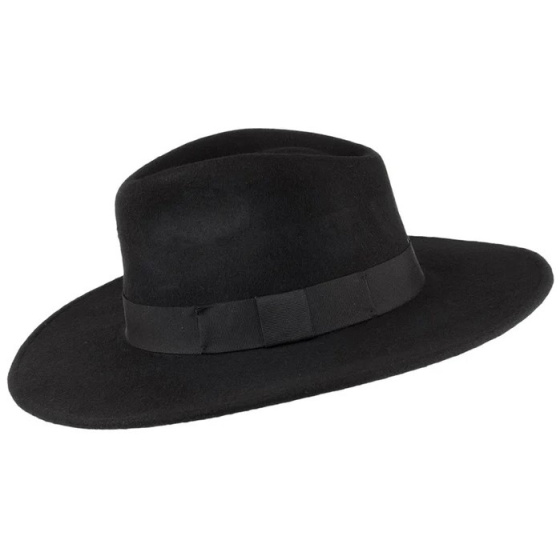 Chapeau Fedora À Bord Large The Author Noir JAXON & JAMES