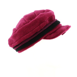 Sara Burgundy Fleece Cap
