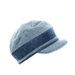 Blue Gray Velvet Fleece Cap