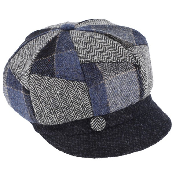 Andria Patchwork Wool Newsboy Cap - Traclet