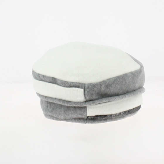 Grey and White Asia Fleece Beanie