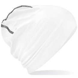 White Cotton Nightcap with Overlock Stitching