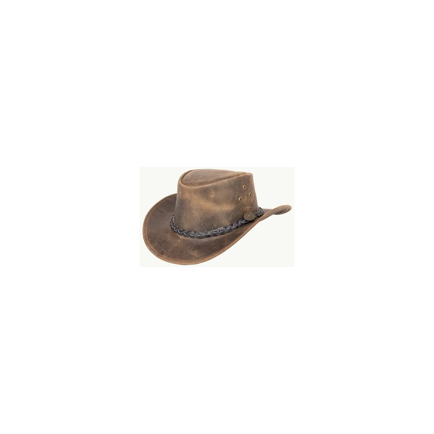 Chapeau Australien AFleetwood Cuir Marron - SCIPPIS - Traclet réf 21196 chapellerie traclet