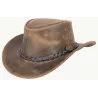 Chapeau Australien AFleetwood Cuir Marron - SCIPPIS - Traclet réf 21196 chapellerie traclet