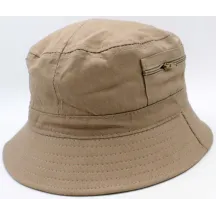 Bucket Hat - Dark Beige Cotton Fabric Hat Reference: 21202| Chapellerie Traclet