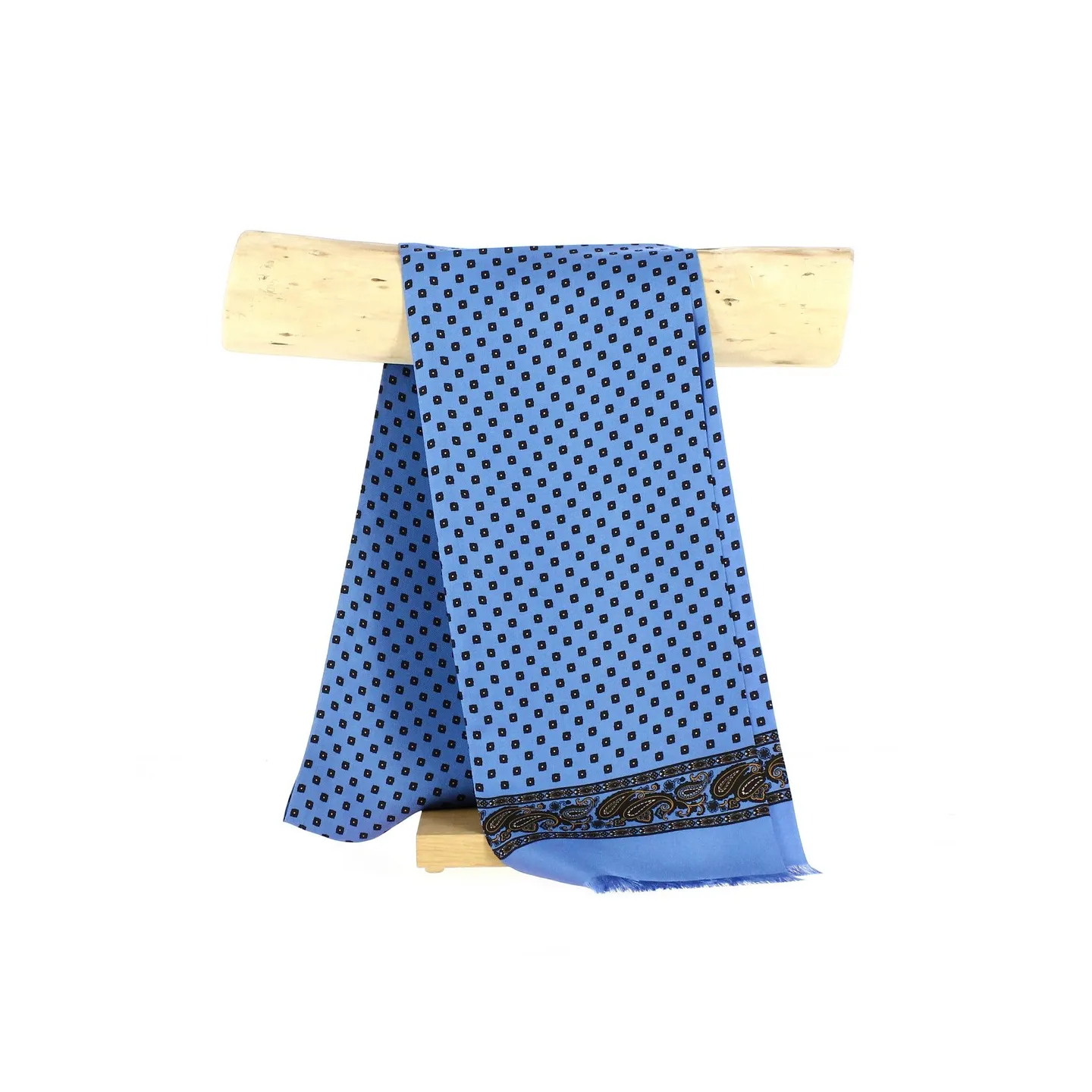 Foulard Homme en Soie Bleu motifs - Traclet