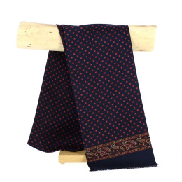 Navy & Burgundy Silk Scarf - City Sport