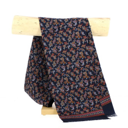 Men's Navy Blue Silk Scarf - CITY SPORT