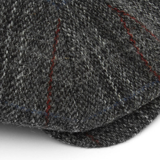 8 panel GREY HARRIS Tweed Cap by Christys'London