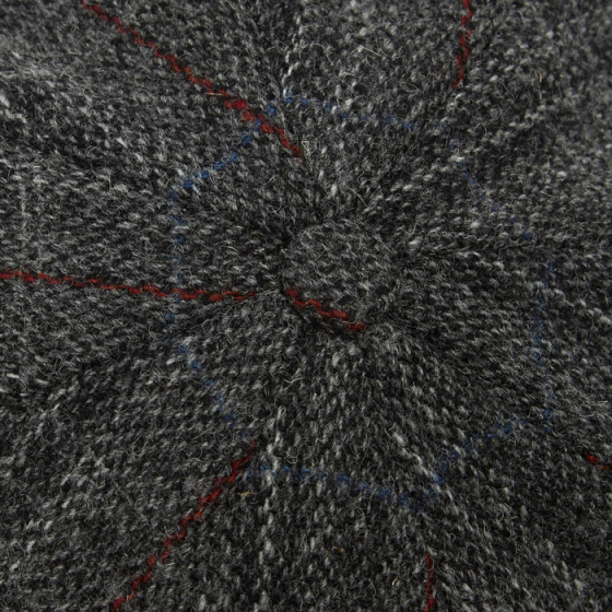 8 panel GREY HARRIS Tweed Cap by Christys'London
