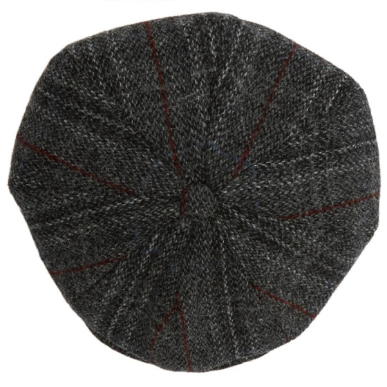 Casquette 8 cotes HARRIS Tweed GRIS Christys'London