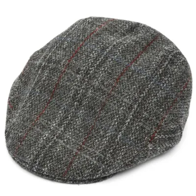 BALMORAL HARRIS Tweed Flat Cap GREY - Christys'London - ref 21238