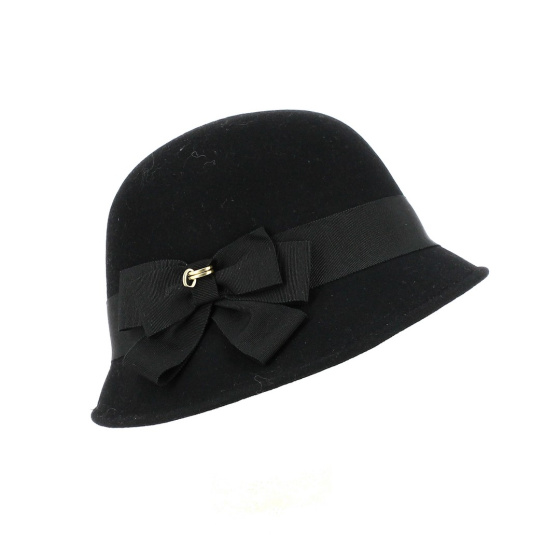 copy of Maithe Grey Wool Felt Cloche Hat - Traclet