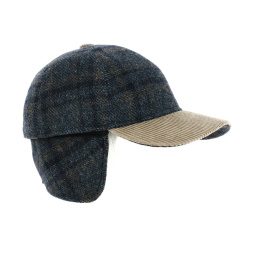 NAVY-BROWN Baseball Cap with Ear Flaps - Aurega