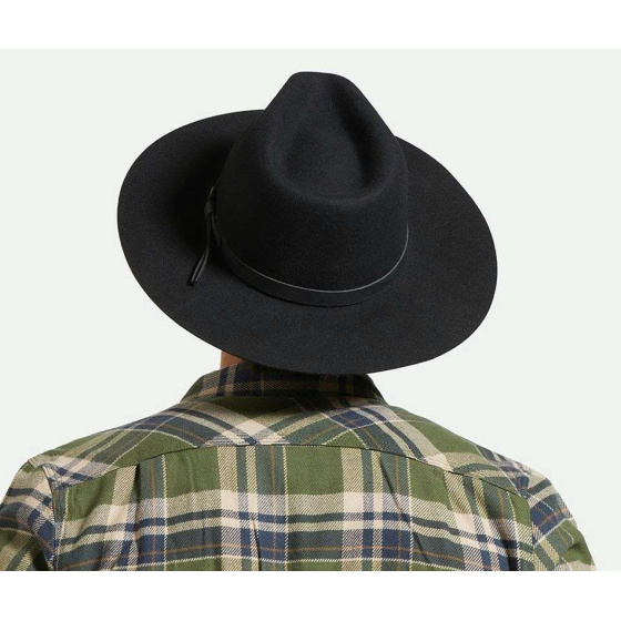 Hawkins Black Felt Fedora Hat - Brixton