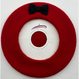 Chic Wool Beret with Bow - Le Béret Français