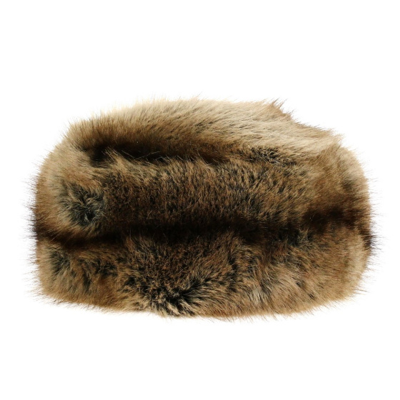 Beige Faux Fur Courchevel Beanie - Traclet