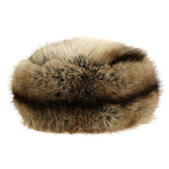 Beige Faux Fur Courchevel Beanie - Traclet