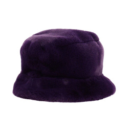 Purple Faux Fur Bucket Hat - Traclet Hat Shop