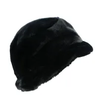 Black Faux Fur Bucket Hat - Traclet Hat Shop