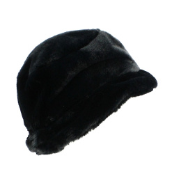 BLACK Faux Fur Bucket Hat - Traclet Hat Shop