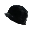 Black Faux Fur Bucket Hat - Traclet Hat Shop
