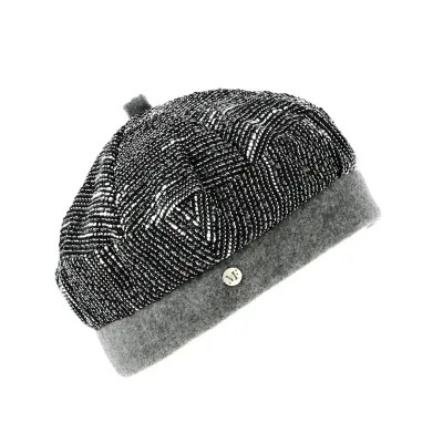 Women's black and white striped beret - Flechet - ref 21357
