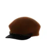 TESS curved cap in chocolate felt - MARONE