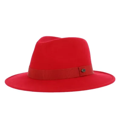 Chapeau traveller / Fedora laine Max Rouge - Traclet.  Reference : 21348| Chapellerie Traclet