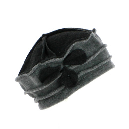 Grey Polar Fleece Clover Beanie made in France - Traclet