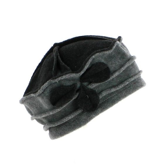 Grey Polar Fleece Clover Beanie made in France - Traclet