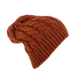 Long Florence Brown Beanie - Traclet