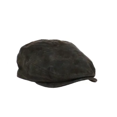 Casquette Plate Yonkers Cuir CHOCO - Aussie Apparel Reference : 21380 | Chapellerie Traclet