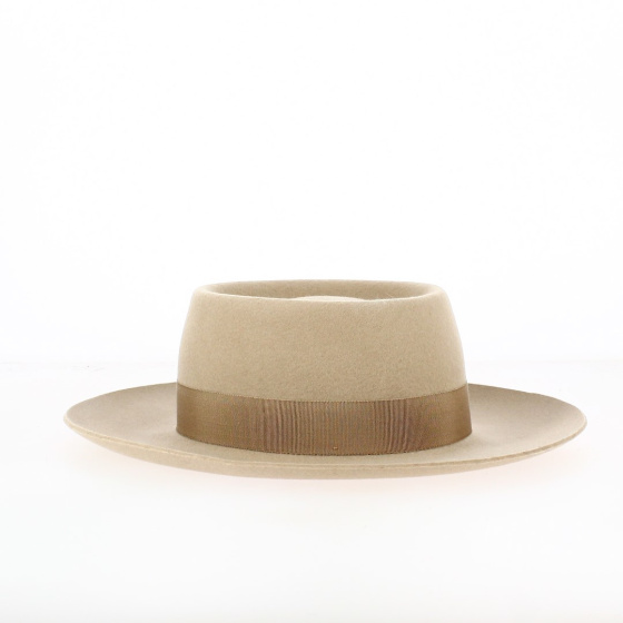 Beige Alsatian Hat - Gambler Shape