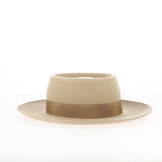 Beige Alsatian Hat - Gambler Shape