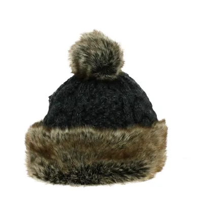 Bonnet à Pompon Fausse Fourrure Anthracite - Starling  Reference : 21428 | Chapellerie Traclet
