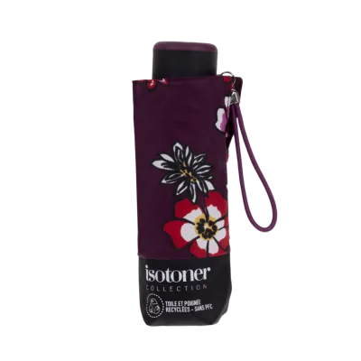 Parapluie Mini Ultra Slim Fleurs pensées - Isotoner