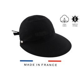 Camila Black Long Visor Cap UPF 50+ - Traclet
