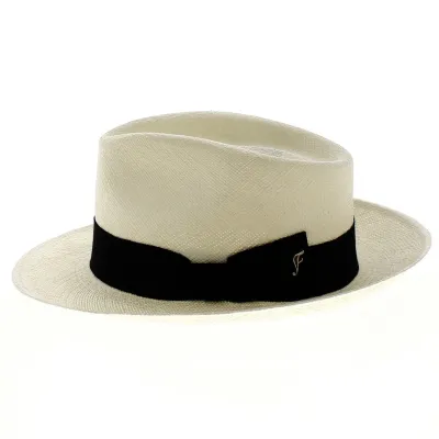 Chapeau Fedora Filo Panama Naturel - Fléchet Reference : 21470| Chapellerie Traclet