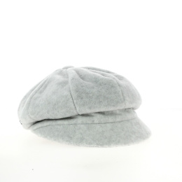 Light Gray Polar Fleece Newsboy Cap Janice - Traclet