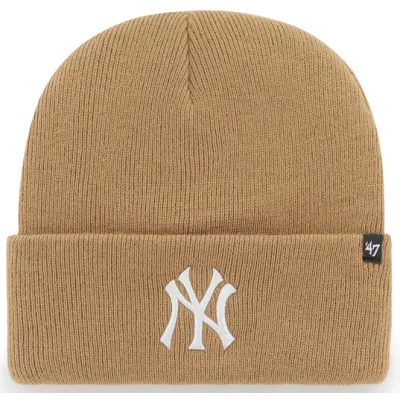 MLB NY Yankees Acrylic Beanie Camel - 47 Brand Reference: 21499| Chapellerie Traclet